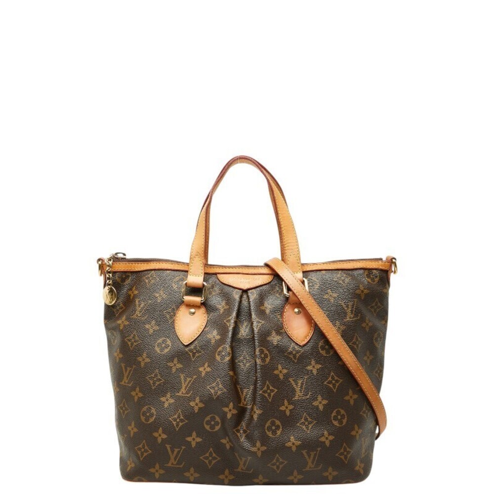 Louis Vuitton Monogram Palermo 2way Shoulder Bag Brown Leather